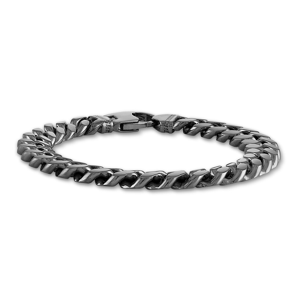 1933 by Esquire Men's Cuban Chain Bracelet Black Ruthenium/Sterling Silver JUbp60rr 1933 by Esquire Men's Cuban Chain Bracelet Black Ruthenium/Sterling Silver JUbp60rr