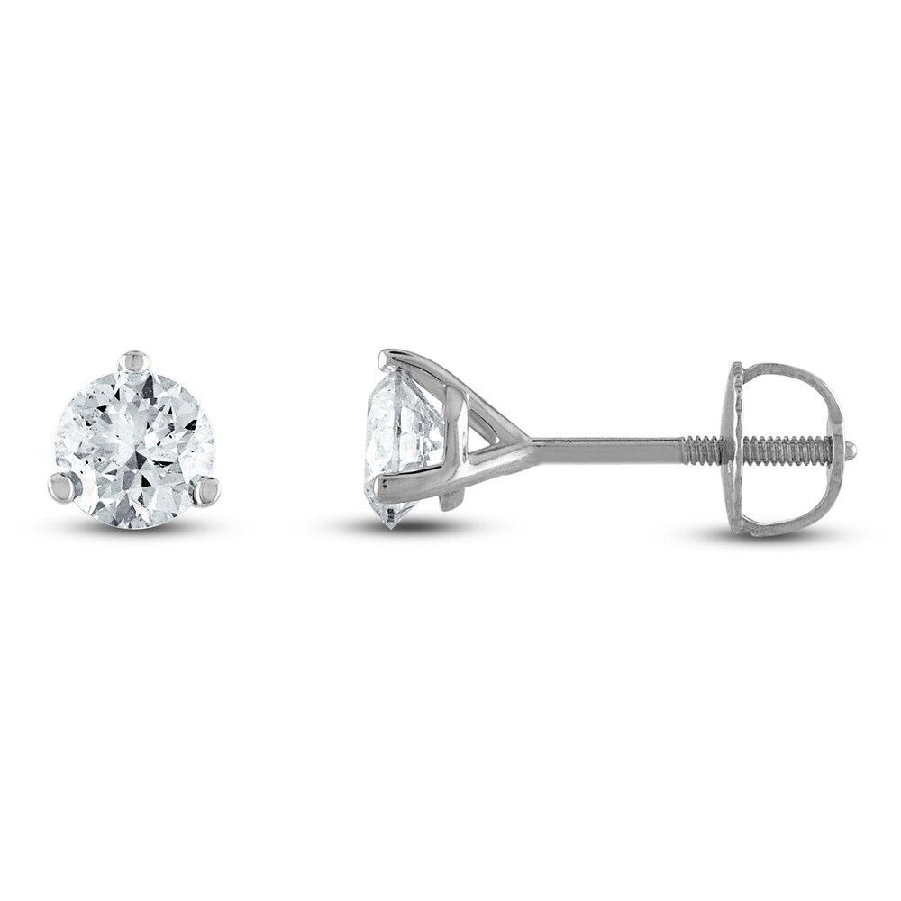 Certified Diamond Solitaire Earrings 3/4 ct tw Round 18K White Gold (SI2/I) JZQYXfiw Certified Diamond Solitaire Earrings 3/4 ct tw Round 18K White Gold (SI2/I) JZQYXfiw