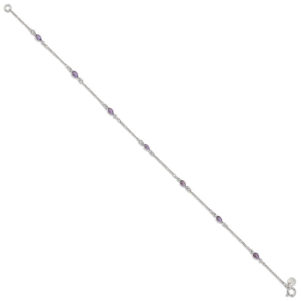 Amethyst Anklet Sterling Silver 9 Length JaWVE3eD Amethyst Anklet Sterling Silver 9 Length JaWVE3eD