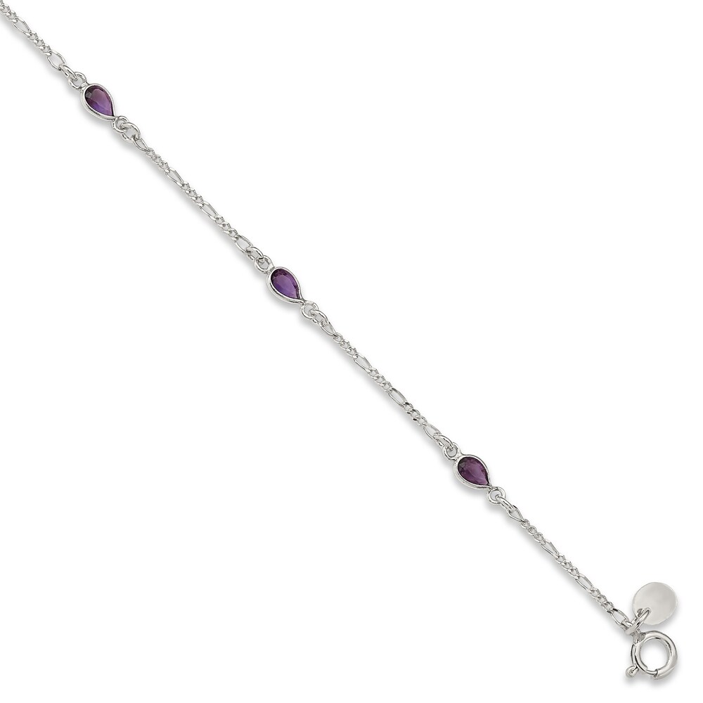 Amethyst Anklet Sterling Silver 9 Length JaWVE3eD Amethyst Anklet Sterling Silver 9 Length JaWVE3eD