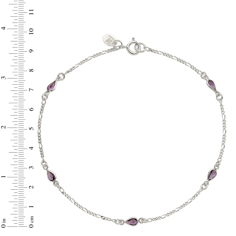Amethyst Anklet Sterling Silver 9 Length JaWVE3eD Amethyst Anklet Sterling Silver 9 Length JaWVE3eD