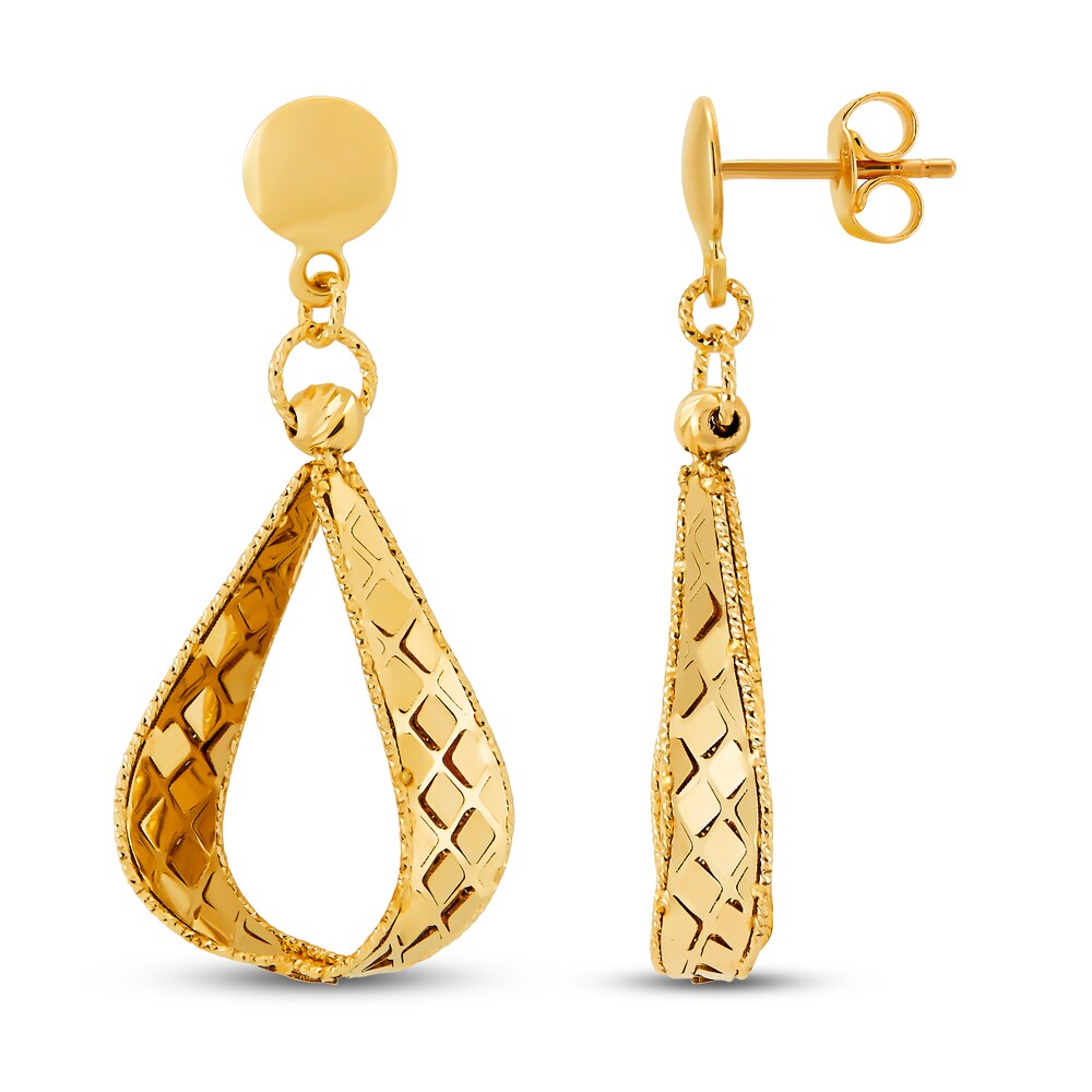 Italia D\'Oro Pear-shaped Triangle Drop Earrings 14K Yellow Gold Jk0BfI6V Italia D\'Oro Pear-shaped Triangle Drop Earrings 14K Yellow Gold Jk0BfI6V