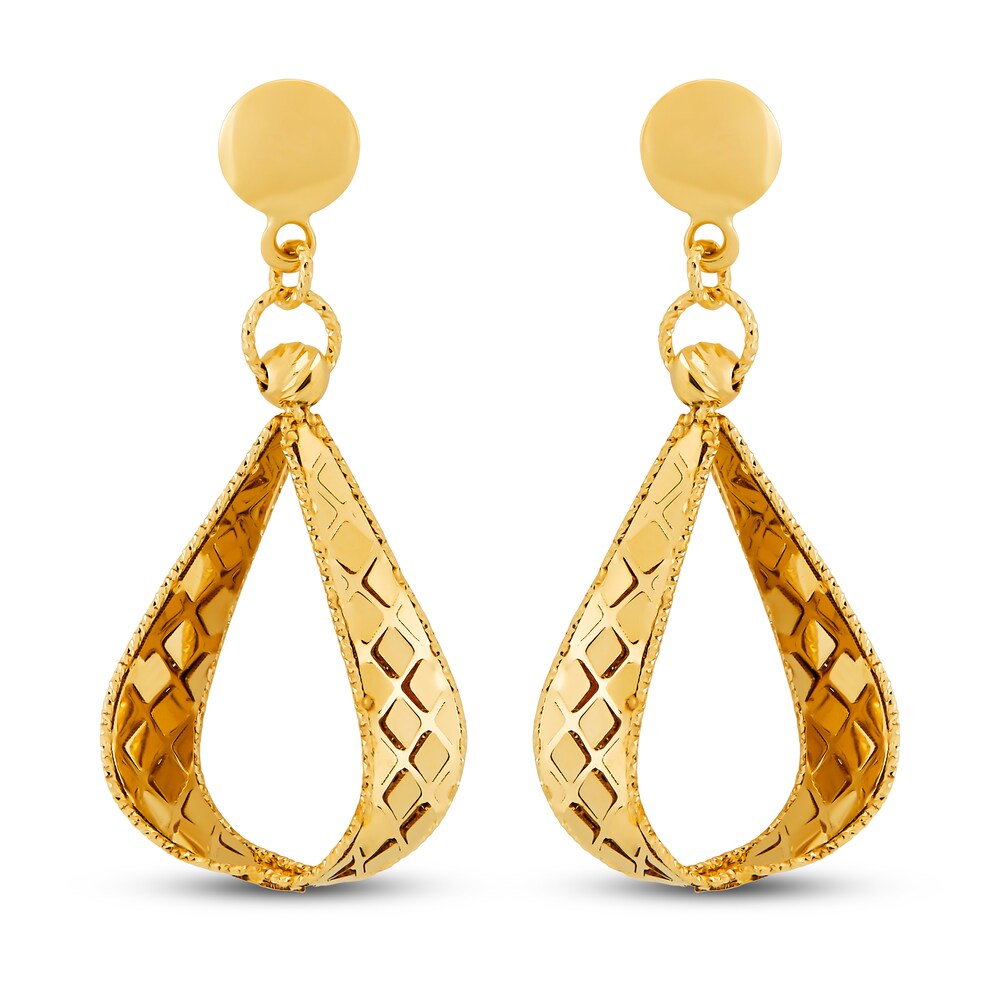 Italia D\'Oro Pear-shaped Triangle Drop Earrings 14K Yellow Gold Jk0BfI6V Italia D\'Oro Pear-shaped Triangle Drop Earrings 14K Yellow Gold Jk0BfI6V