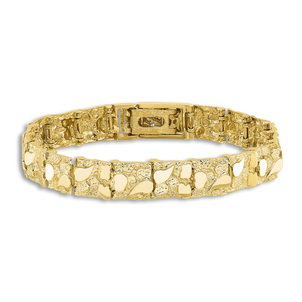Textured Nugget Bracelet 14K Yellow Gold 7\" JoakUWfr Textured Nugget Bracelet 14K Yellow Gold 7\" JoakUWfr