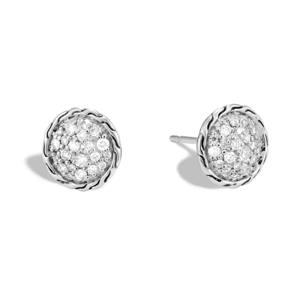 John Hardy Classic Chain Diamond Stud Earrings 1/3 ct tw Sterling Silver JorsLK8D John Hardy Classic Chain Diamond Stud Earrings 1/3 ct tw Sterling Silver JorsLK8D