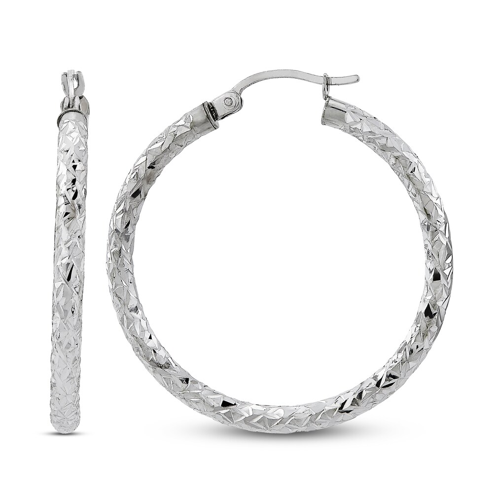 Crystal Cut Hoop Earrings Sterling Silver JqwPSMeR Crystal Cut Hoop Earrings Sterling Silver JqwPSMeR