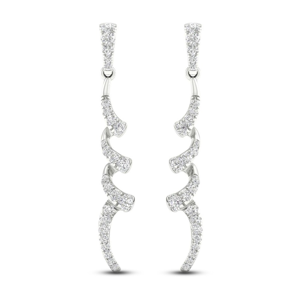 Diamond Dangle Earrings 1/2 ct tw Round 10K White Gold JtF2olwu Diamond Dangle Earrings 1/2 ct tw Round 10K White Gold JtF2olwu