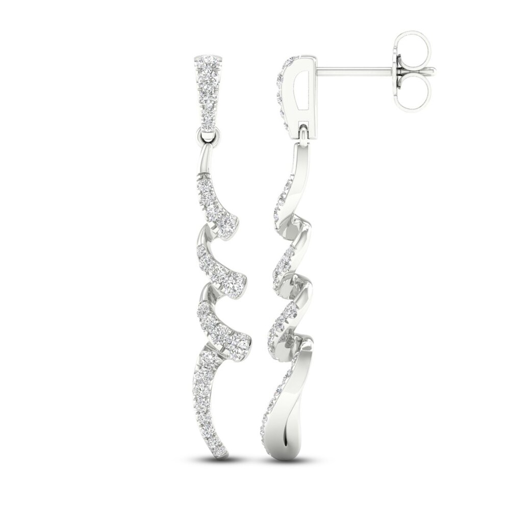 Diamond Dangle Earrings 1/2 ct tw Round 10K White Gold JtF2olwu Diamond Dangle Earrings 1/2 ct tw Round 10K White Gold JtF2olwu