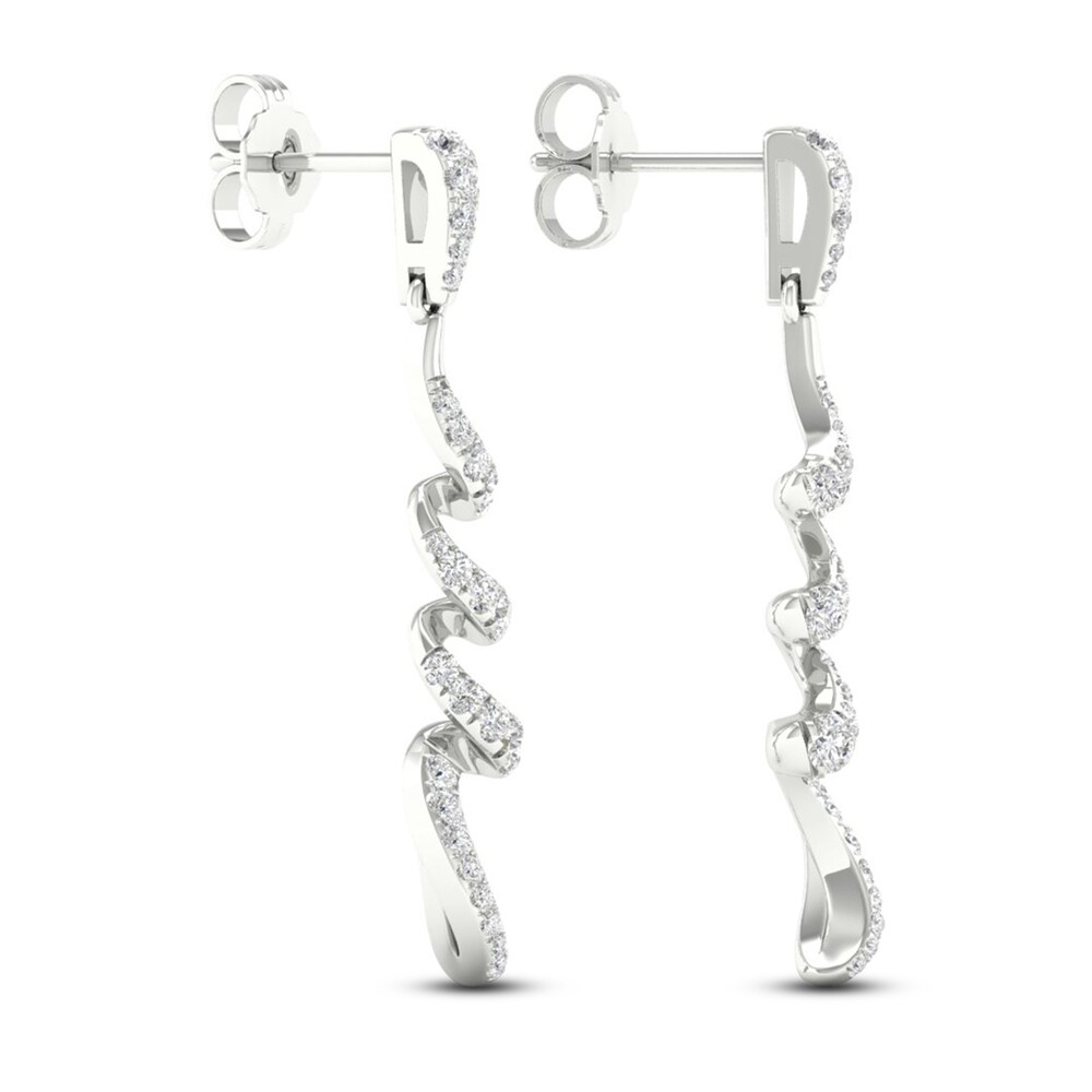 Diamond Dangle Earrings 1/2 ct tw Round 10K White Gold JtF2olwu Diamond Dangle Earrings 1/2 ct tw Round 10K White Gold JtF2olwu