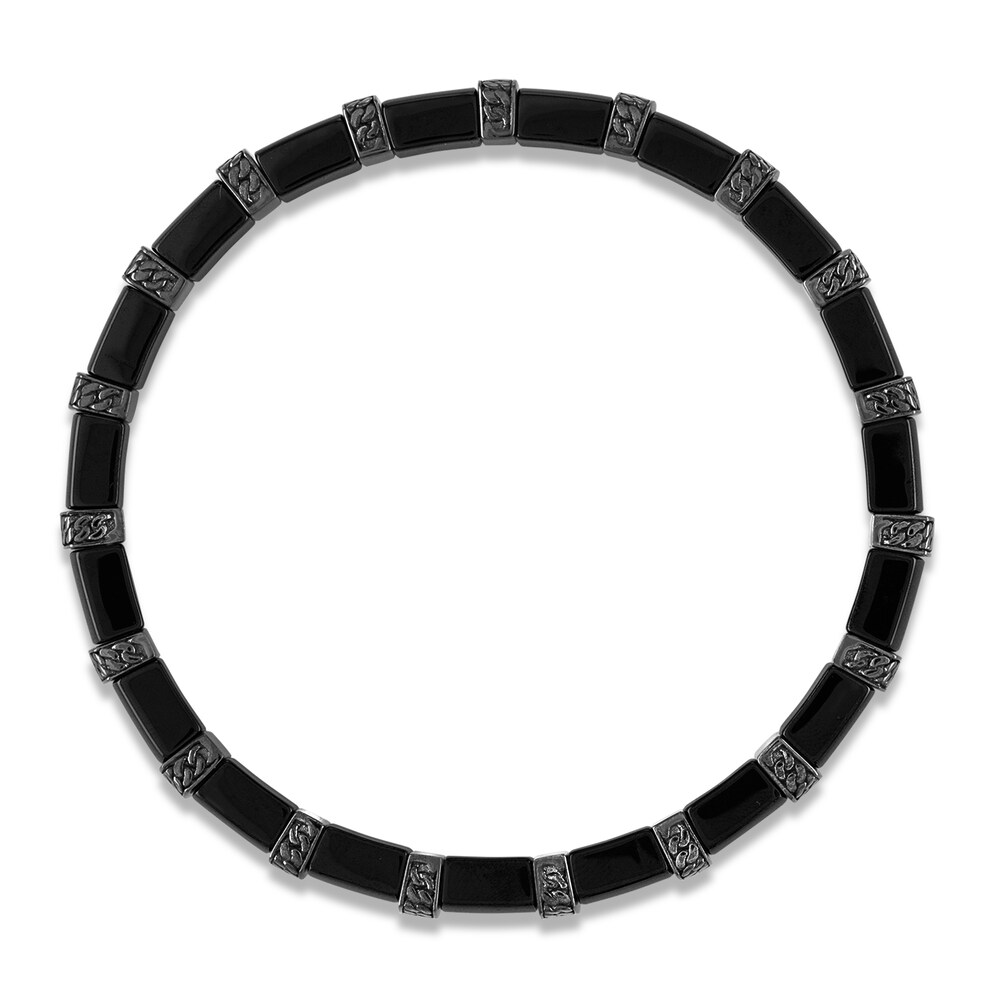 1933 by Esquire Men\'s Ceramic Bracelet Black Ruthenium-Plated Sterling Silver 8.5\" KDgibGuP 1933 by Esquire Men\'s Ceramic Bracelet Black Ruthenium-Plated Sterling Silver 8.5\" KDgibGuP