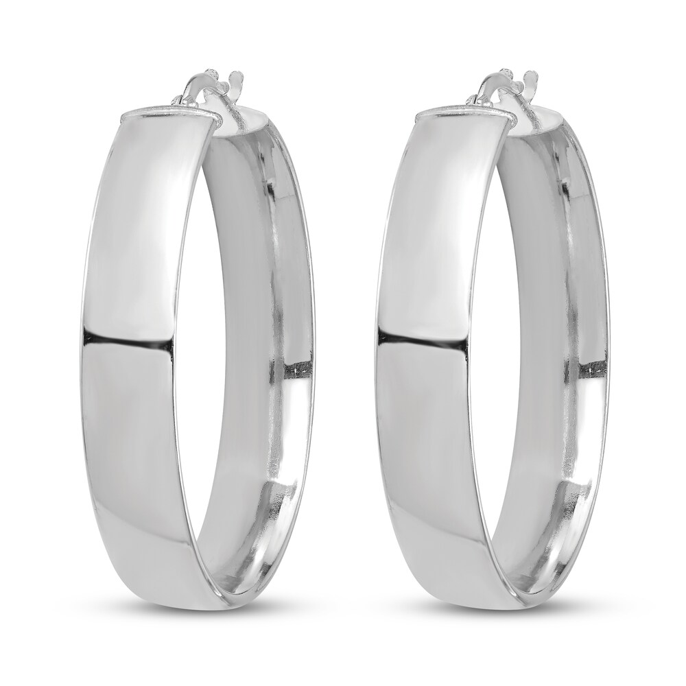 Lightweight Tube Hoop Earrings 14K White Gold KPoF1Awu Lightweight Tube Hoop Earrings 14K White Gold KPoF1Awu