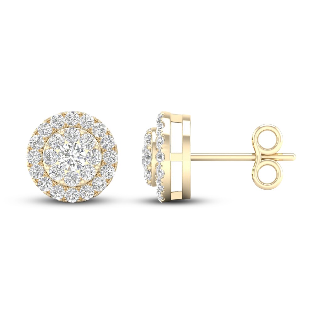 Diamond Stud Earrings 1/2 ct tw Round 10K Yellow Gold KX5LbFvu Diamond Stud Earrings 1/2 ct tw Round 10K Yellow Gold KX5LbFvu