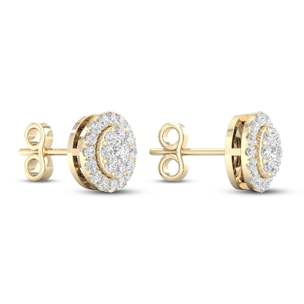 Diamond Stud Earrings 1/2 ct tw Round 10K Yellow Gold KX5LbFvu Diamond Stud Earrings 1/2 ct tw Round 10K Yellow Gold KX5LbFvu