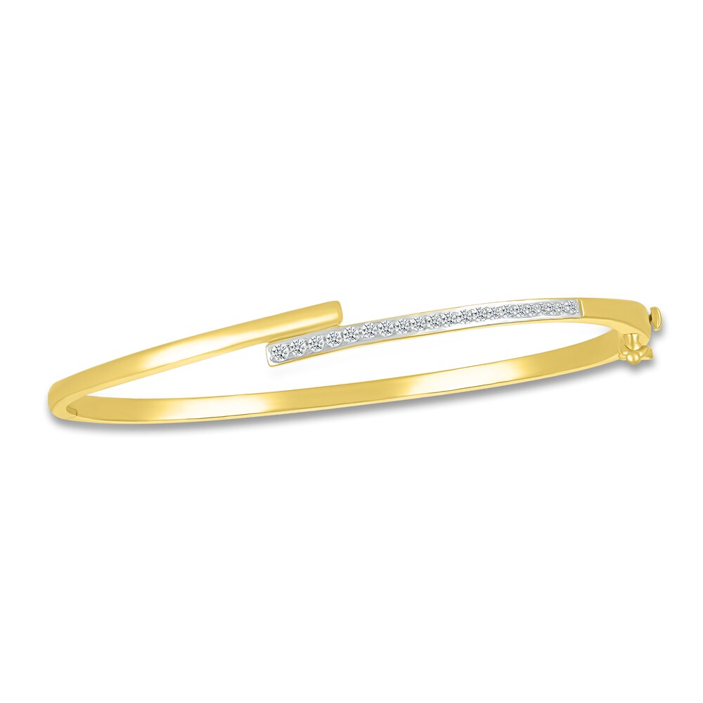 Diamond Bypass Bangle Bracelet 1/4 ct tw Round 10K Yellow Gold KaLf2Z7V Diamond Bypass Bangle Bracelet 1/4 ct tw Round 10K Yellow Gold KaLf2Z7V