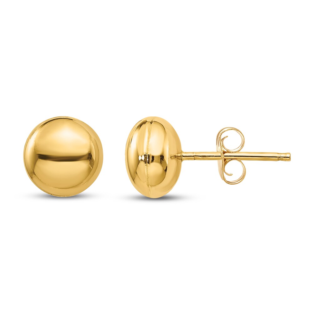 Button Stud Earrings 14K Yellow Gold KbdSeQSA Button Stud Earrings 14K Yellow Gold KbdSeQSA