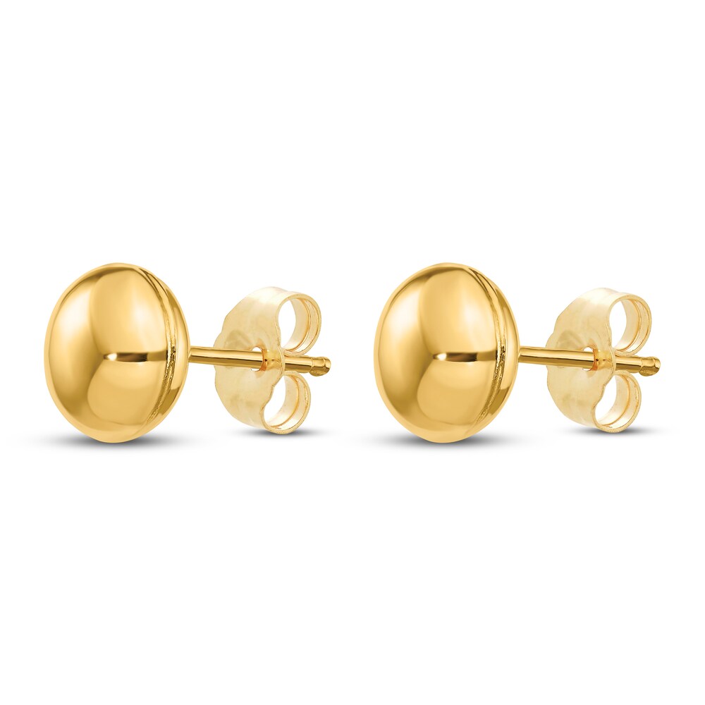 Button Stud Earrings 14K Yellow Gold KbdSeQSA Button Stud Earrings 14K Yellow Gold KbdSeQSA