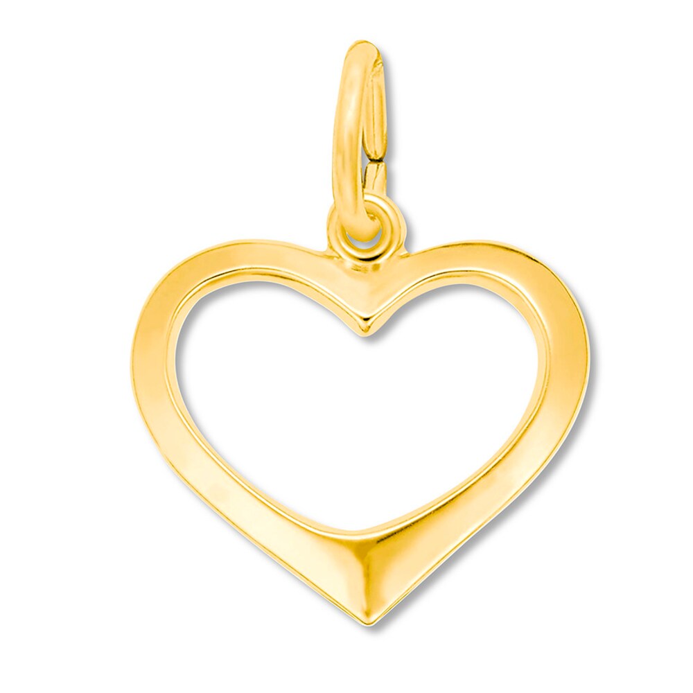 Heart Cutout Charm 14K Yellow Gold KkIQpL0c