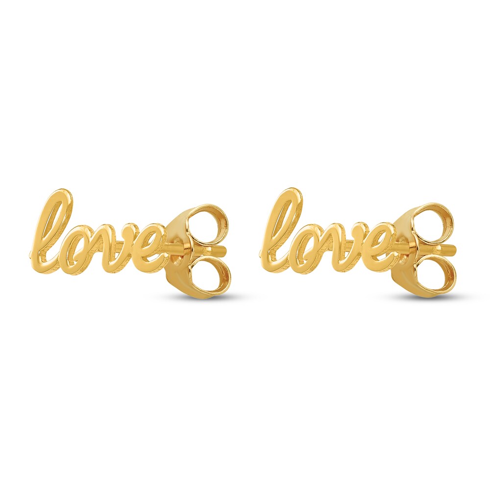 Love Stud Earrings 14K Yellow Gold KsTOsbY3 Love Stud Earrings 14K Yellow Gold KsTOsbY3