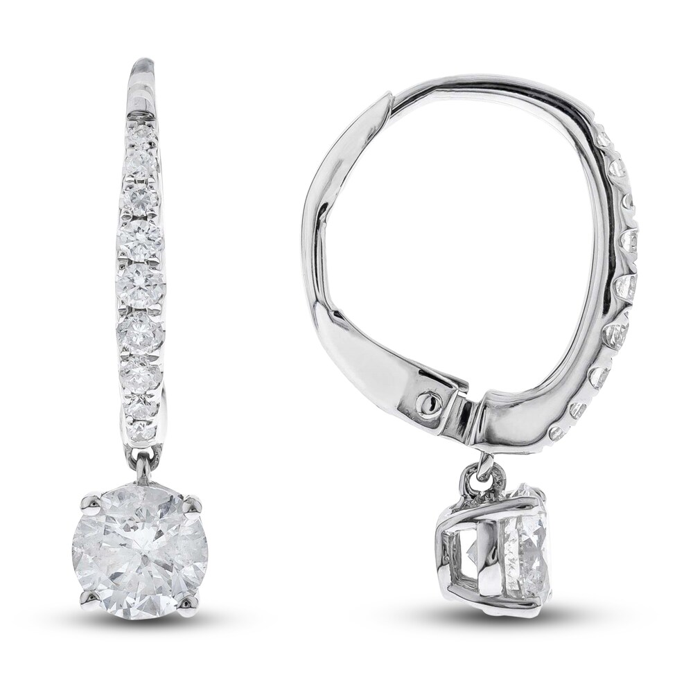 Diamond Earrings 1 ct tw Round 14K White Gold L3ebHwSq Diamond Earrings 1 ct tw Round 14K White Gold L3ebHwSq