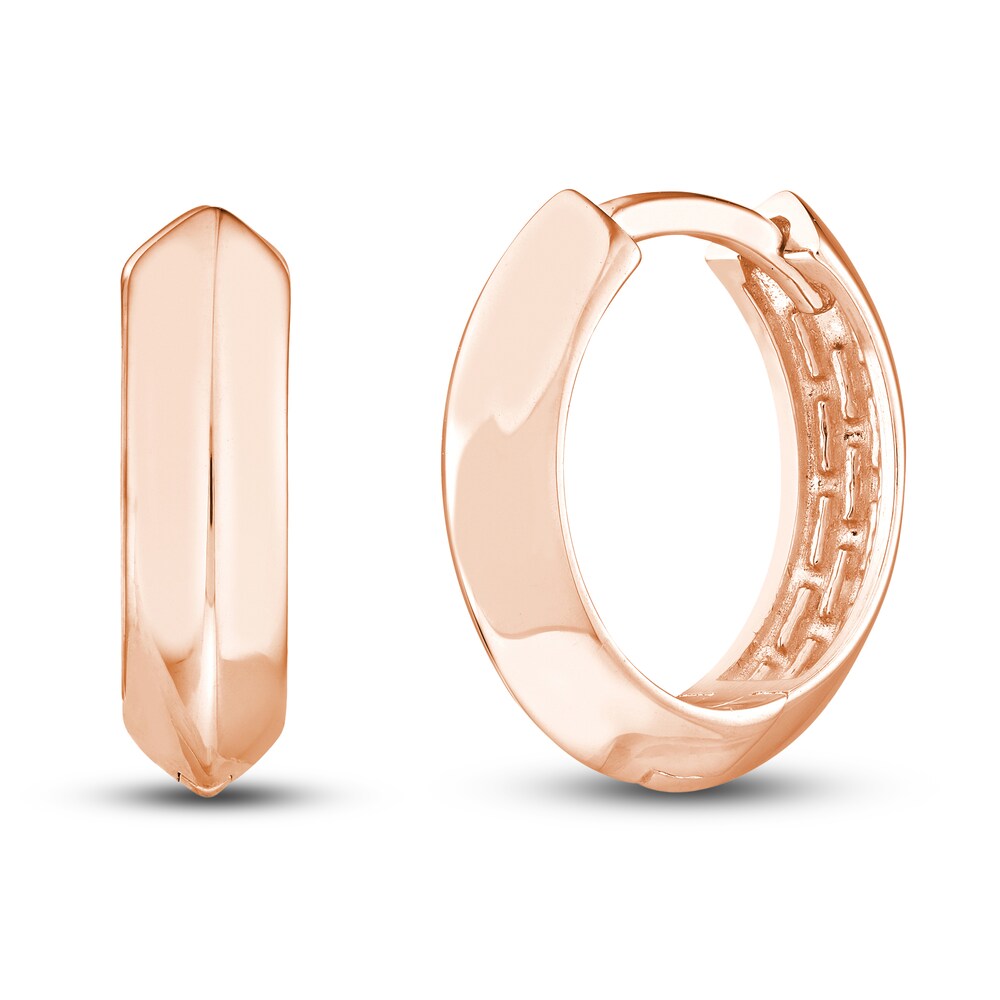 Knife Edge Huggie Earrings 14K Rose Gold L5eNF1UF Knife Edge Huggie Earrings 14K Rose Gold L5eNF1UF