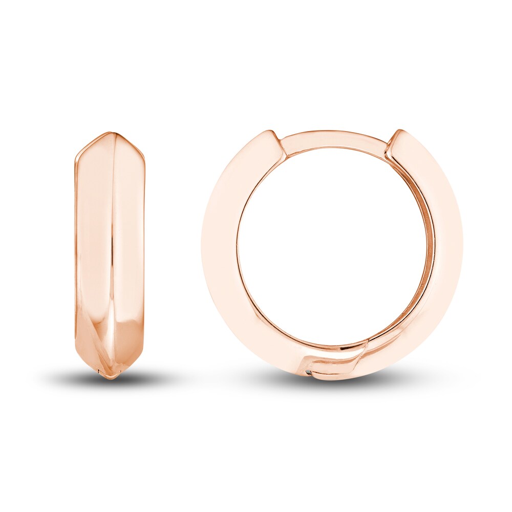 Knife Edge Huggie Earrings 14K Rose Gold L5eNF1UF Knife Edge Huggie Earrings 14K Rose Gold L5eNF1UF