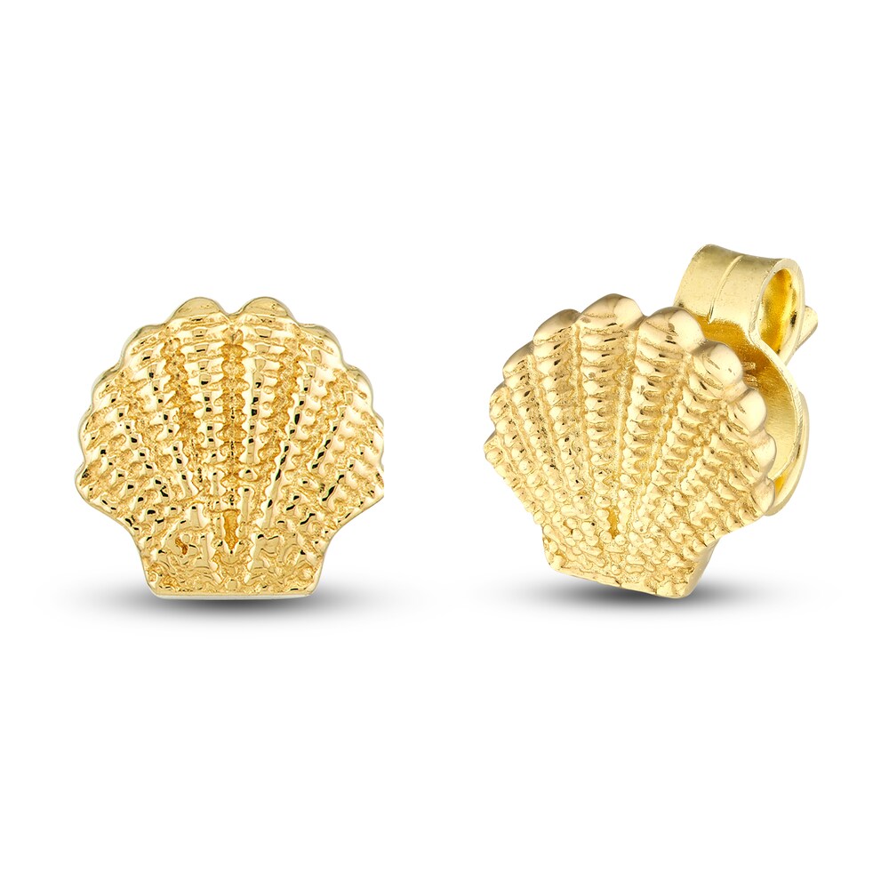 Mini Seashell Stud Earrings 14K Yellow Gold L7XvqEMP Mini Seashell Stud Earrings 14K Yellow Gold L7XvqEMP