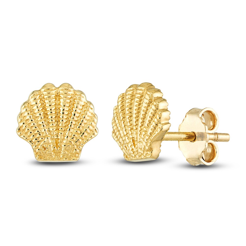 Mini Seashell Stud Earrings 14K Yellow Gold L7XvqEMP Mini Seashell Stud Earrings 14K Yellow Gold L7XvqEMP