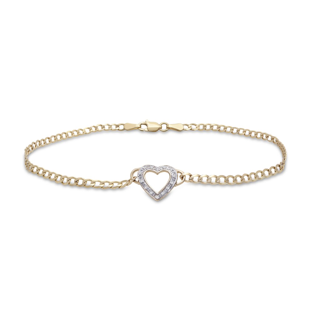 Heart Anklet 1/20 ct tw Diamonds 10K Yellow Gold LPTldqHR Heart Anklet 1/20 ct tw Diamonds 10K Yellow Gold LPTldqHR