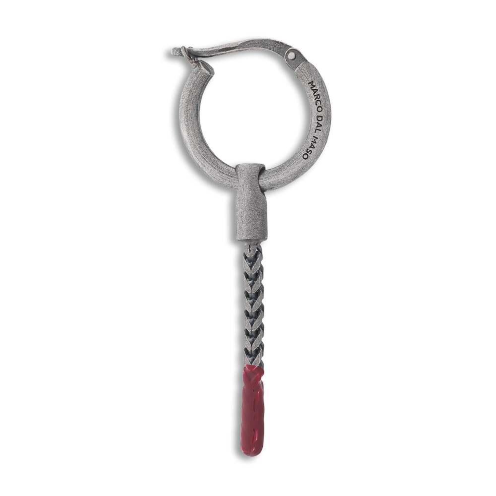 Marco Dal Maso Men\'s Short Mono Earring Red Enamel Sterling Silver LVtRuw9u Marco Dal Maso Men\'s Short Mono Earring Red Enamel Sterling Silver LVtRuw9u