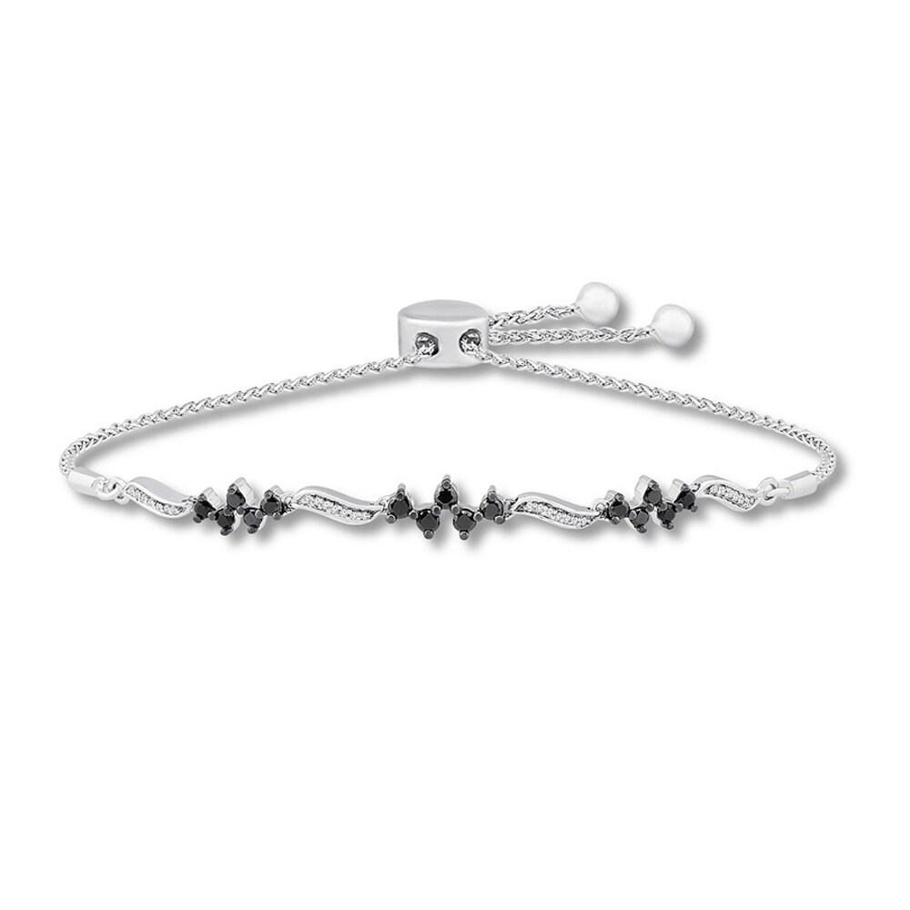 Black & White Diamond Bolo Bracelet 5/8 ct tw 10K White Gold LY14xQrV Black & White Diamond Bolo Bracelet 5/8 ct tw 10K White Gold LY14xQrV