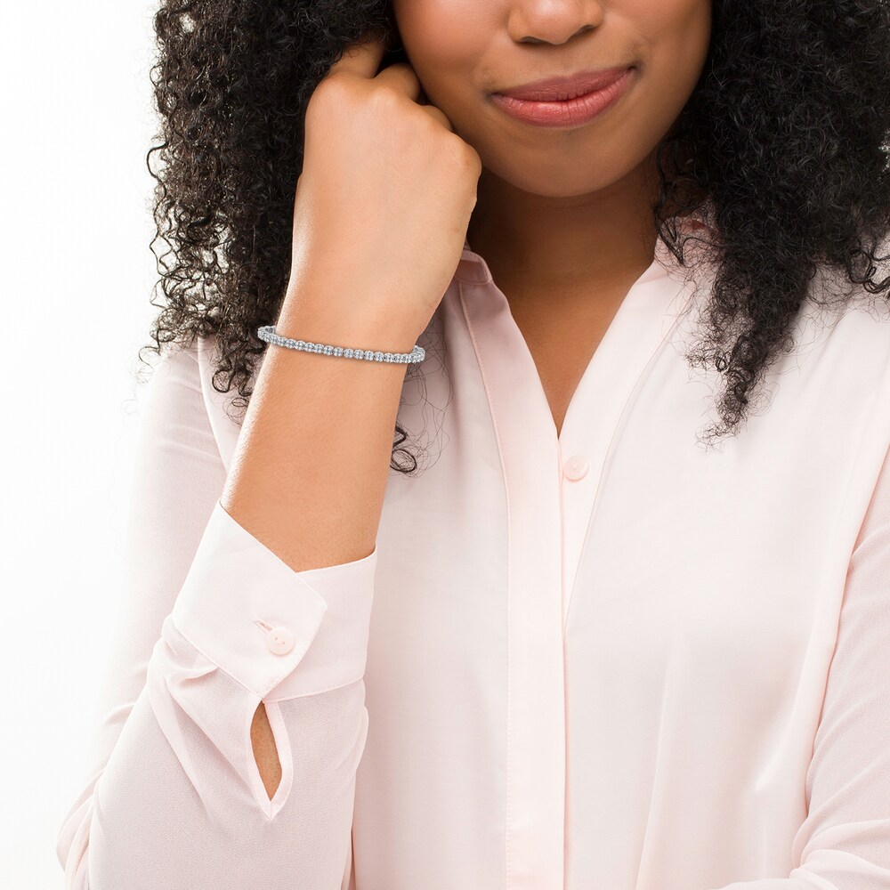 Diamond Bracelet 3 ct tw Round 14K White Gold 7\" LbzixGxP Diamond Bracelet 3 ct tw Round 14K White Gold 7\" LbzixGxP