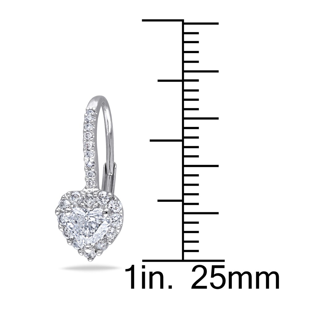 Diamond Heart Earrings 1 ct tw Heart/Round 14K White Gold LdSrtoeX Diamond Heart Earrings 1 ct tw Heart/Round 14K White Gold LdSrtoeX