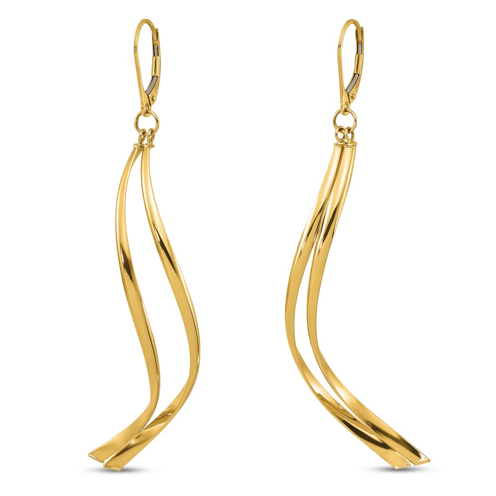 Polished Dangle Earrings 14K Yellow Gold LhVjhtIu