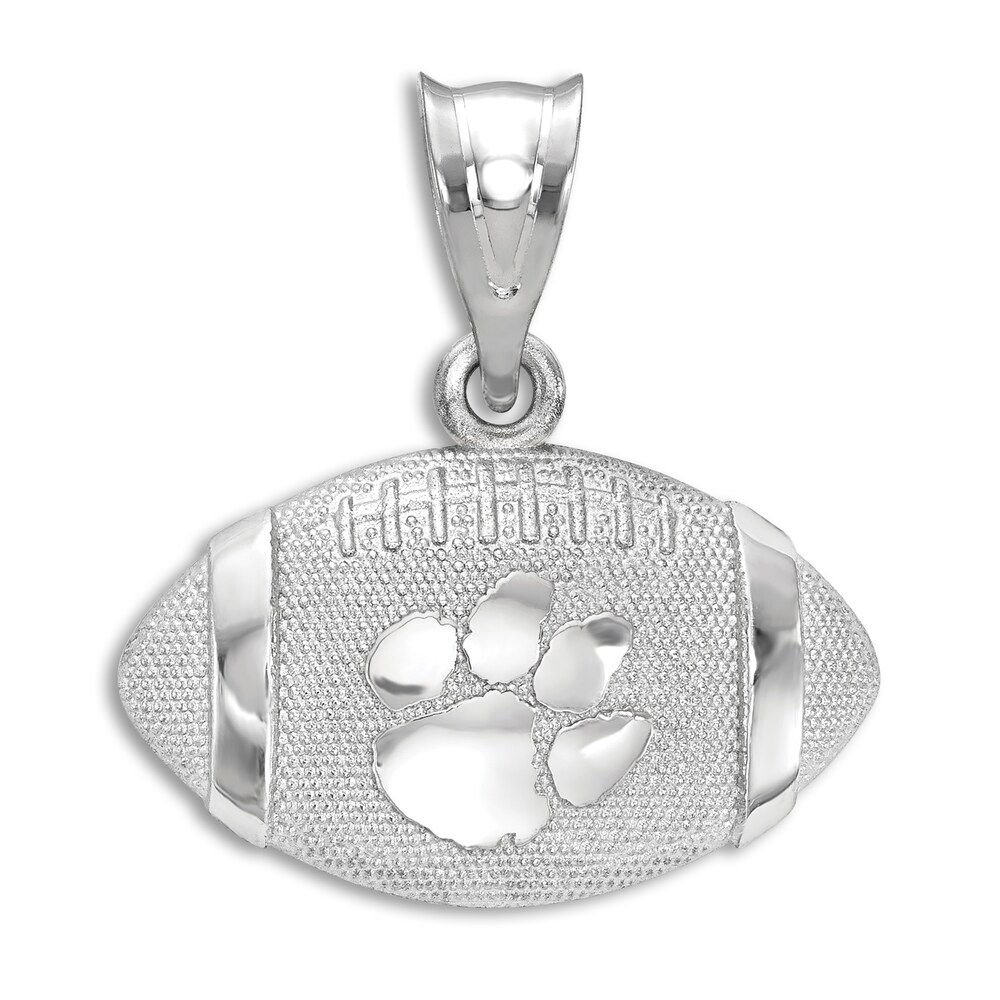 Clemson University Football Necklace Charm Sterling Silver LpGAIWHT Clemson University Football Necklace Charm Sterling Silver LpGAIWHT