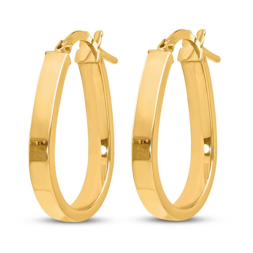 U-Shape Hoop Earrings 14K Yellow Gold Lrn88GaV U-Shape Hoop Earrings 14K Yellow Gold Lrn88GaV