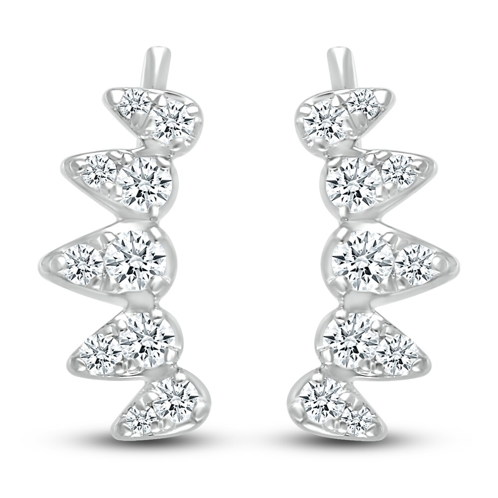 Diamond Climber Earrings 1/3 ct tw Round 10K White Gold LxByW5OT Diamond Climber Earrings 1/3 ct tw Round 10K White Gold LxByW5OT