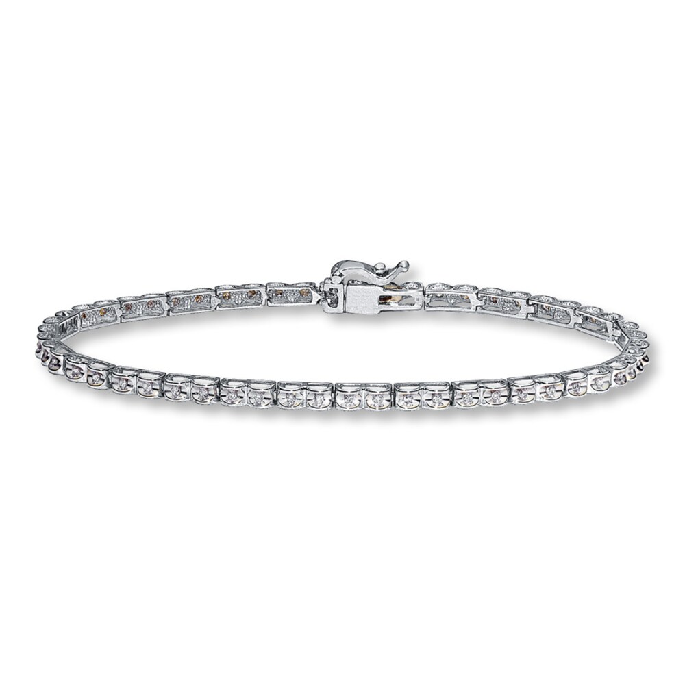 Diamond Bracelet 1/4 ct tw Round-cut 10K White Gold M8bNkak0 Diamond Bracelet 1/4 ct tw Round-cut 10K White Gold M8bNkak0