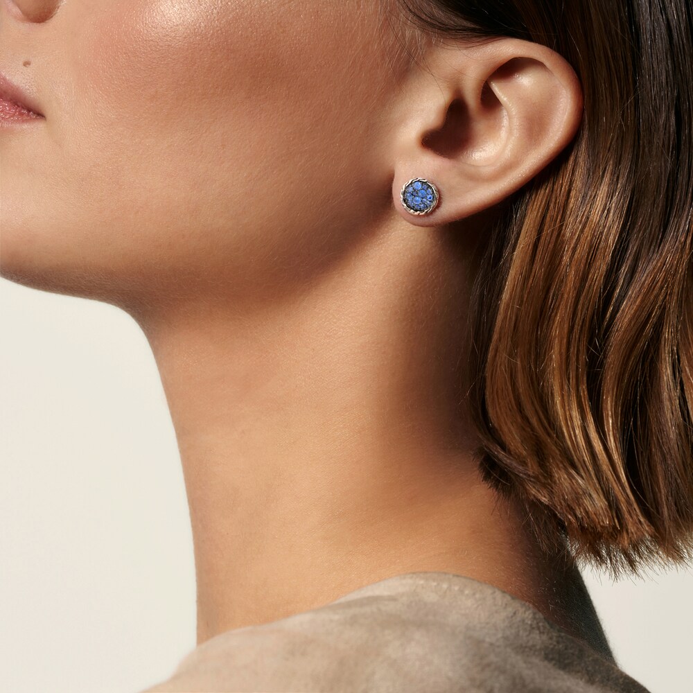 John Hardy Classic Chain Stud Earrings Blue Sapphire Sterling Silver MCy9IBY8 John Hardy Classic Chain Stud Earrings Blue Sapphire Sterling Silver MCy9IBY8
