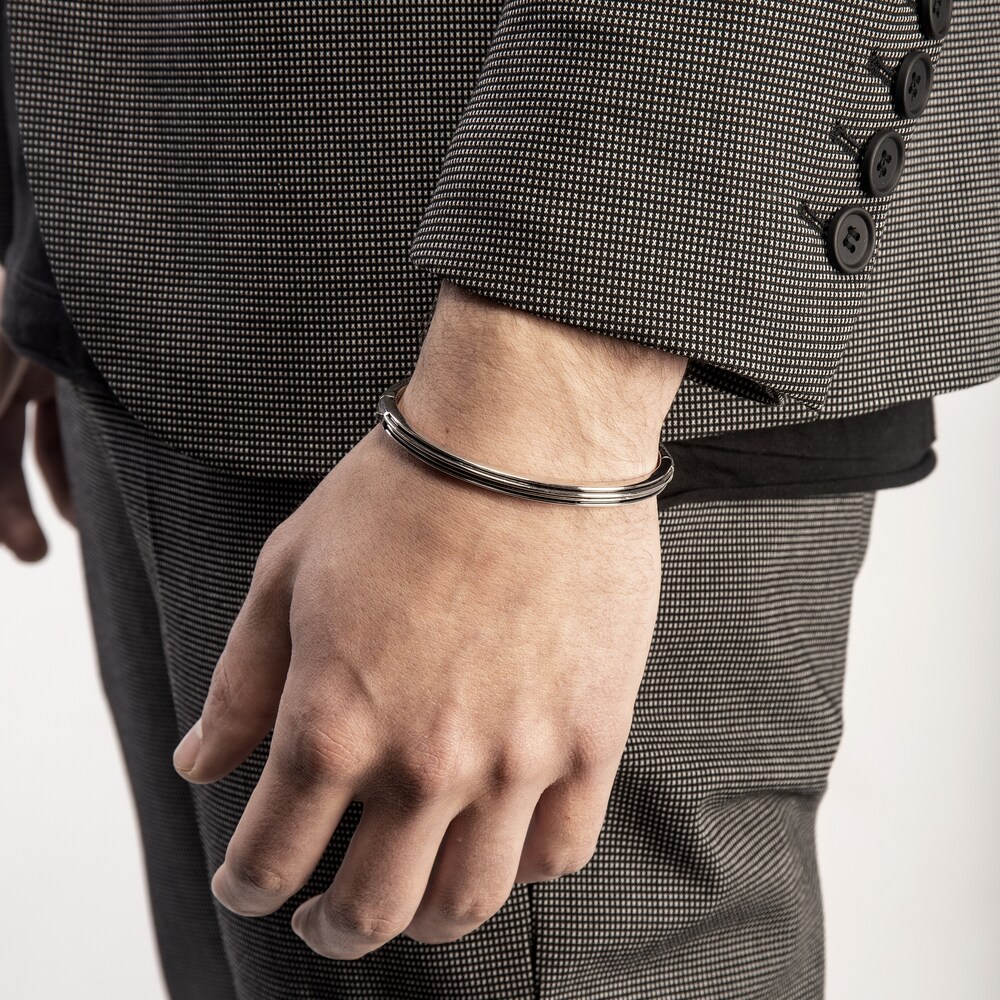 Marco Dal Maso Men\'s Acies Thin Bangle Bracelet Black Enamel Sterling Silver 7\" MDHkcw3s Marco Dal Maso Men\'s Acies Thin Bangle Bracelet Black Enamel Sterling Silver 7\" MDHkcw3s