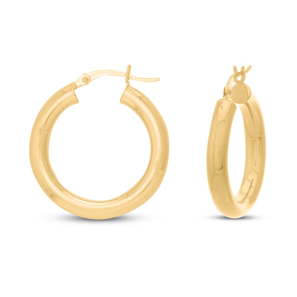 Round Hoop Earrings 14K Yellow Gold MHnFAovE Round Hoop Earrings 14K Yellow Gold MHnFAovE
