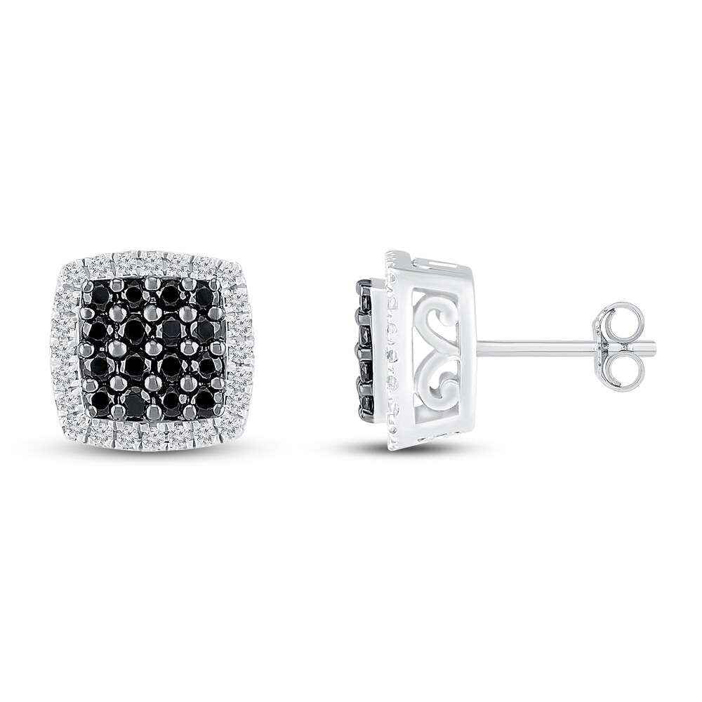 Black & White Diamond Stud Earrings 1/2 ct tw Round Sterling Silver MKYlu8n3 Black & White Diamond Stud Earrings 1/2 ct tw Round Sterling Silver MKYlu8n3