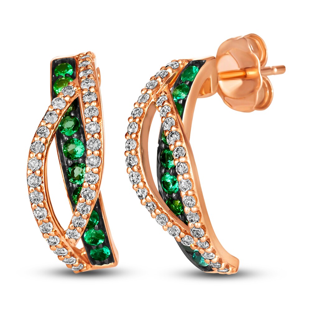 Le Vian Natural Emerald Earrings 3/8 ct tw Round 14K Strawberry Gold MLI6owqq Le Vian Natural Emerald Earrings 3/8 ct tw Round 14K Strawberry Gold MLI6owqq