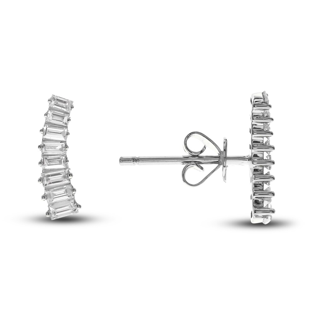 Diamond Curve Earrings 3/8 ct tw Baguette 14K White Gold MLkZjd02 Diamond Curve Earrings 3/8 ct tw Baguette 14K White Gold MLkZjd02