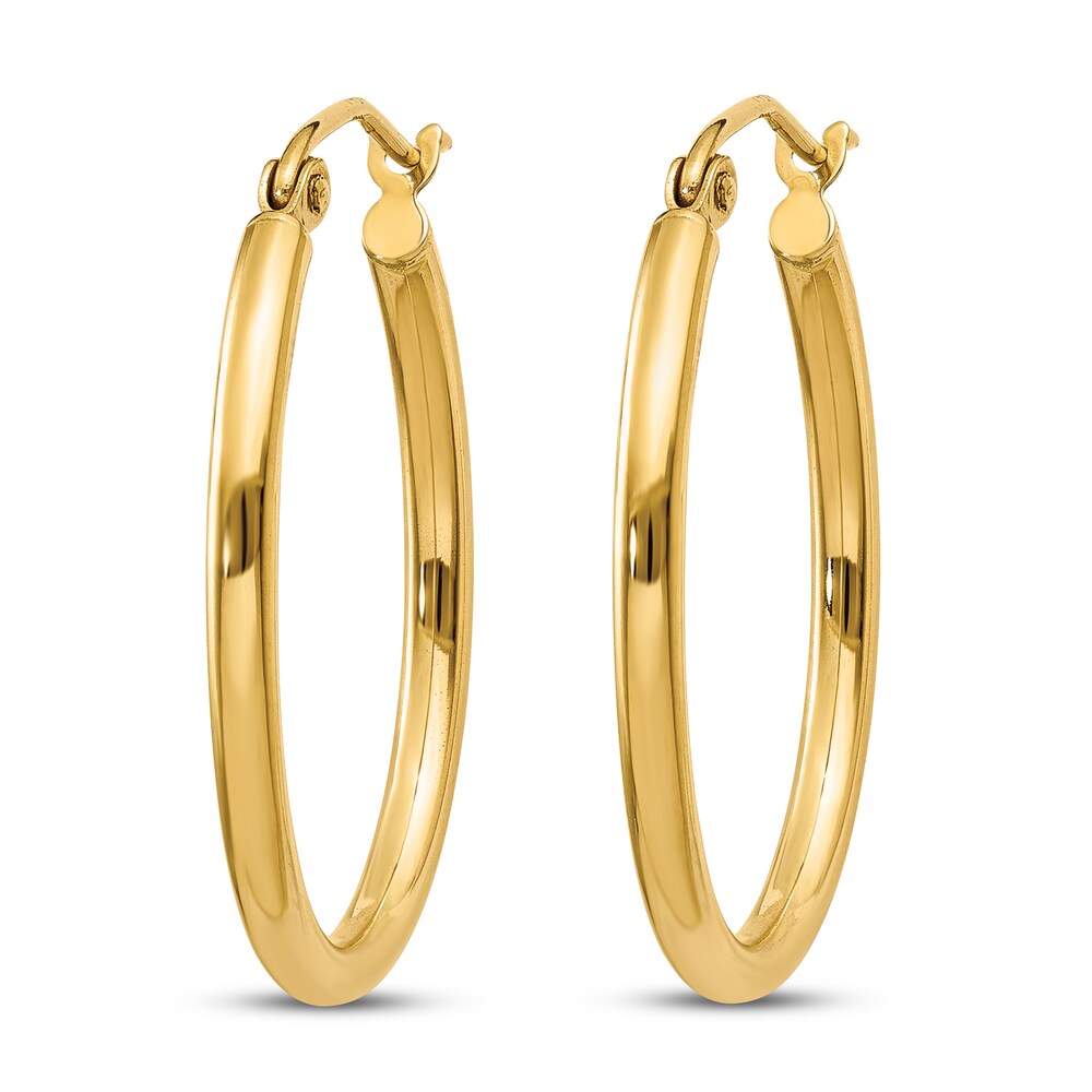 Polished Oval Hoop Earrings 14K Yellow Gold MMj3ueYn Polished Oval Hoop Earrings 14K Yellow Gold MMj3ueYn
