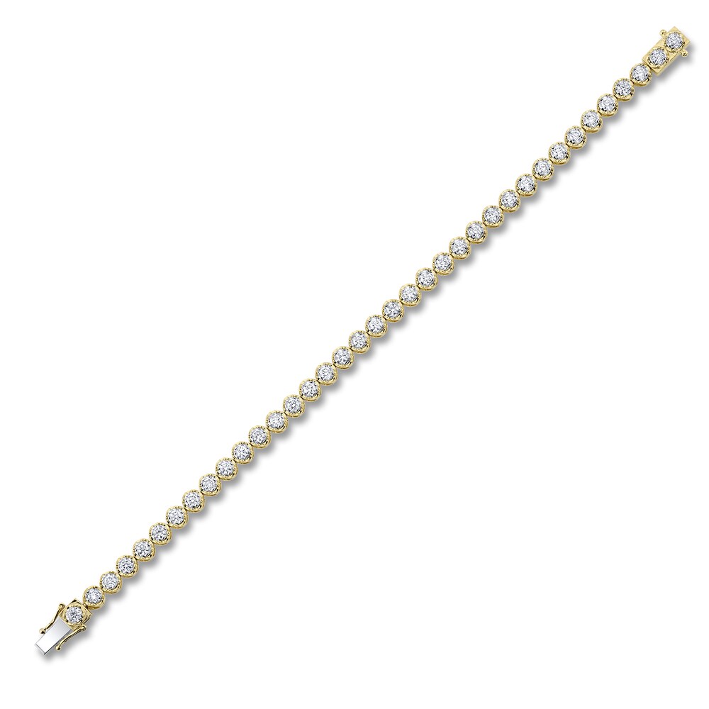 Shy Creation Diamond Tennis Bracelet 2 ct tw Round 14K Yellow Gold 7\" SC55023905 MXLyKaeF Shy Creation Diamond Tennis Bracelet 2 ct tw Round 14K Yellow Gold 7\" SC55023905 MXLyKaeF