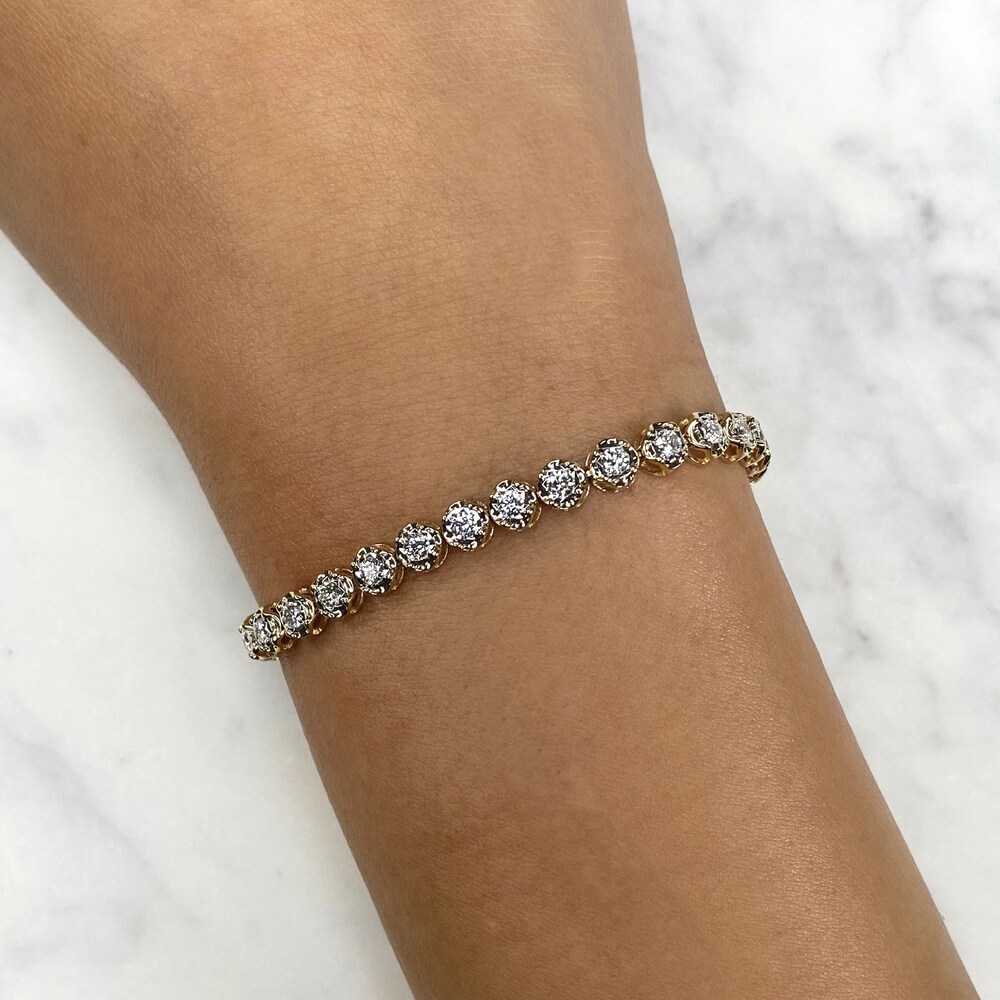 Shy Creation Diamond Tennis Bracelet 2 ct tw Round 14K Yellow Gold 7\" SC55023905 MXLyKaeF Shy Creation Diamond Tennis Bracelet 2 ct tw Round 14K Yellow Gold 7\" SC55023905 MXLyKaeF