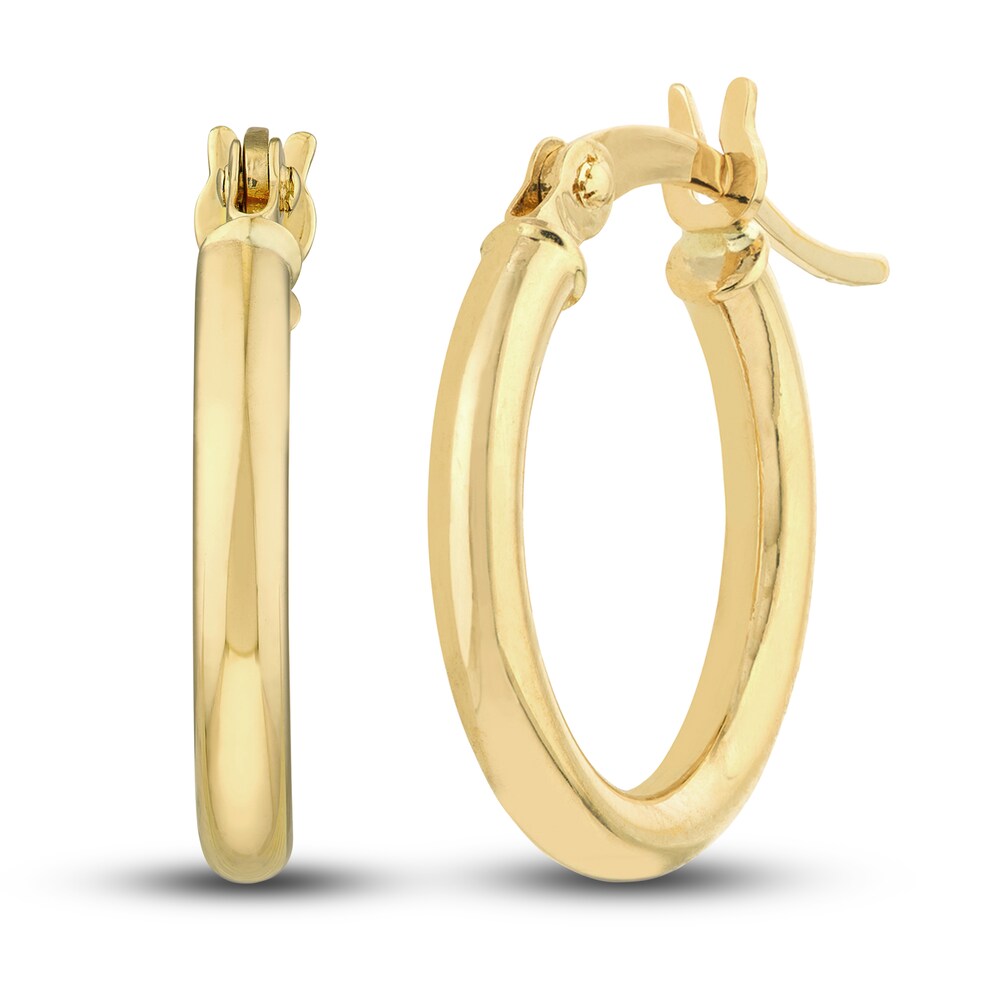 Polished Hoop Earrings 14K Yellow Gold 15mm MkIULacm Polished Hoop Earrings 14K Yellow Gold 15mm MkIULacm