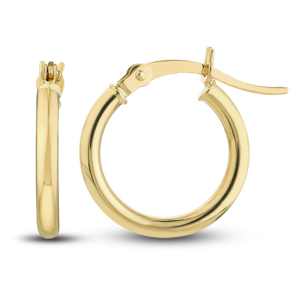 Polished Hoop Earrings 14K Yellow Gold 15mm MkIULacm Polished Hoop Earrings 14K Yellow Gold 15mm MkIULacm