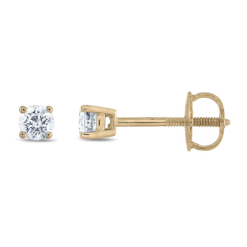Diamond Solitaire Stud Earrings 1/4 ct tw Round 14K Yellow Gold (I1/I) Ms61mbWi Diamond Solitaire Stud Earrings 1/4 ct tw Round 14K Yellow Gold (I1/I) Ms61mbWi