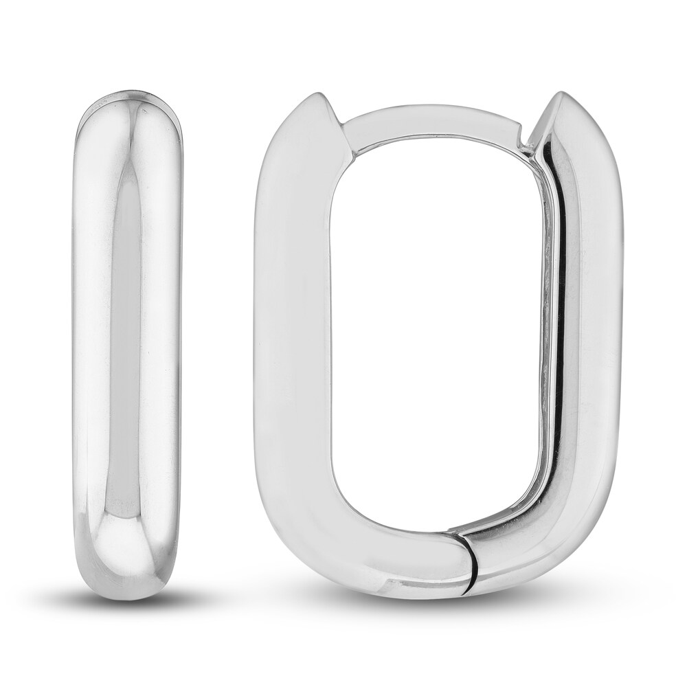 Huggie Earrings 14K White Gold 15mm MuU9i61M Huggie Earrings 14K White Gold 15mm MuU9i61M